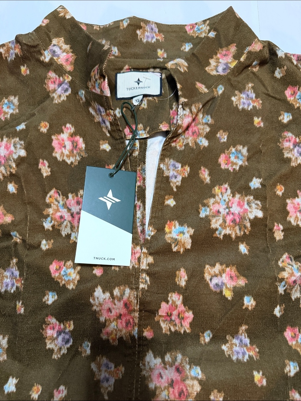 Tuckernuck Floral Brown Corduroy Clifton Dress XL NWT - Picture 6 of 8